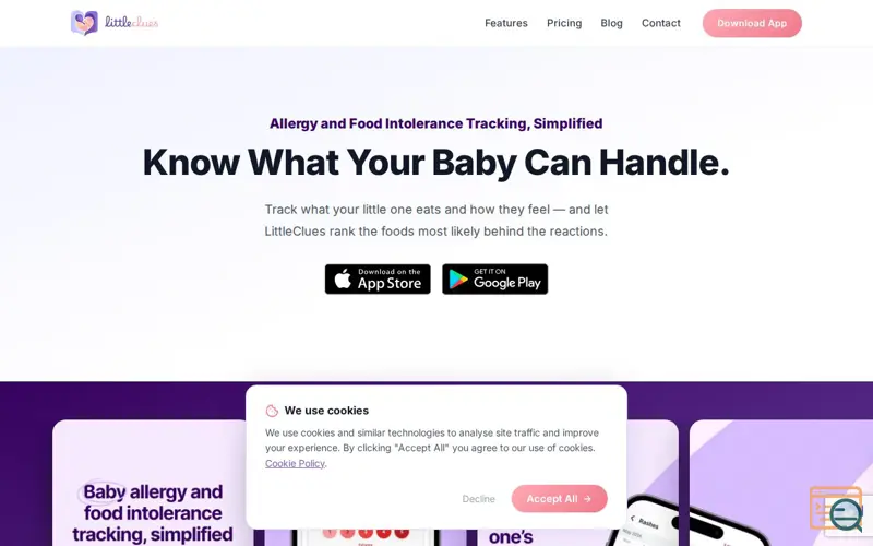 Screenshot of LittleClues — Allergy Tracking for Parents