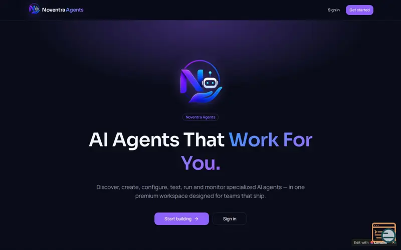 Screenshot of Noventra agents 