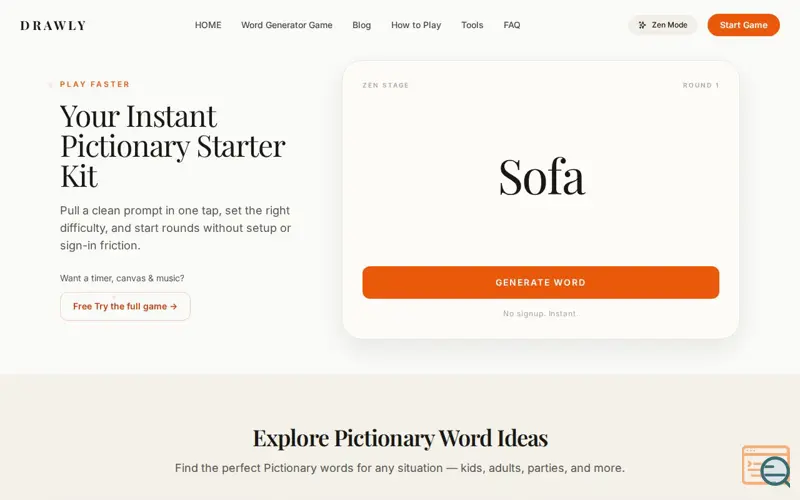Screenshot of DRAWLY