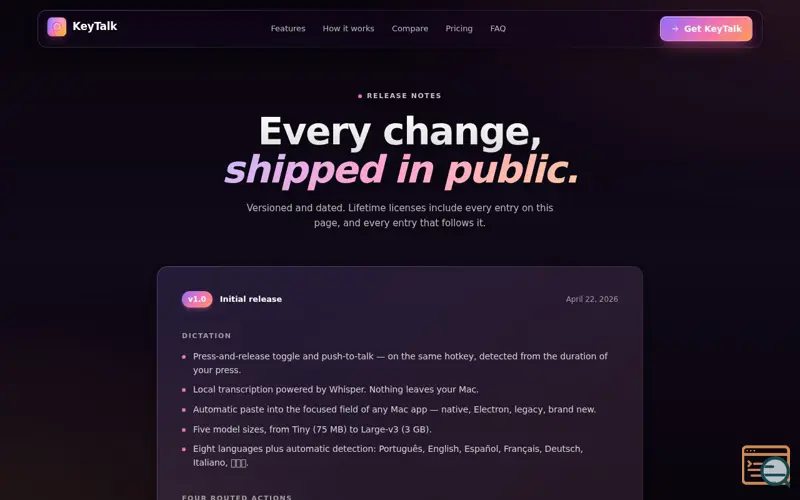Screenshot of Key Talk