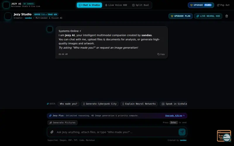 Screenshot of Jezy AI