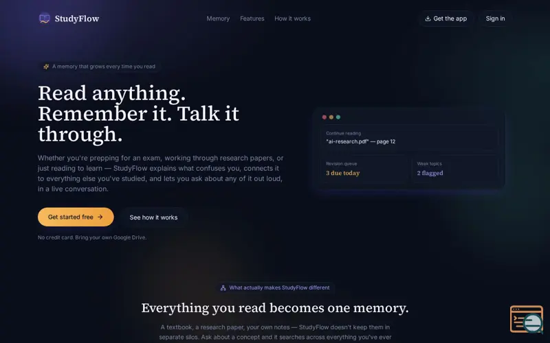 Screenshot of StudyFlow