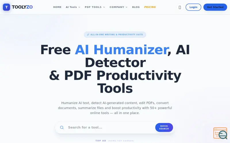 Screenshot of Toolyzo