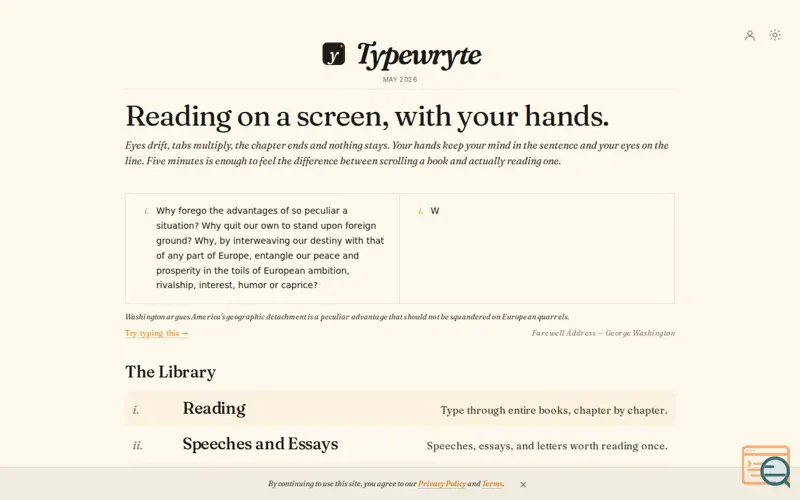 Screenshot of Typewryte