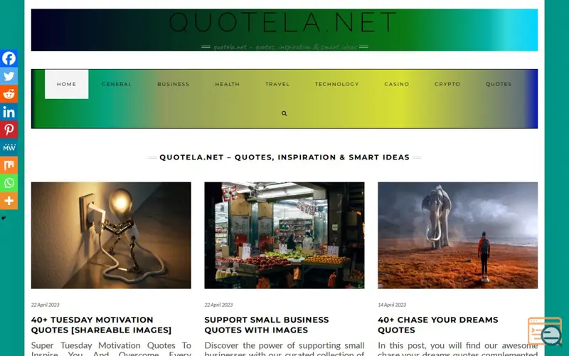 Screenshot of Quotela.net