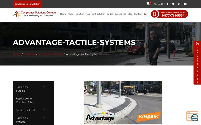 Screenshot of Tactile Solution Canada, a launch using HostPapa