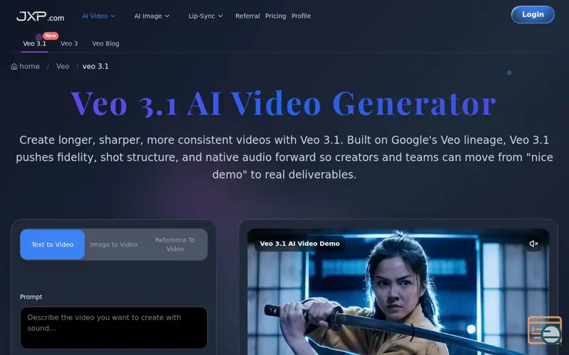 Screenshot of veo 3.1