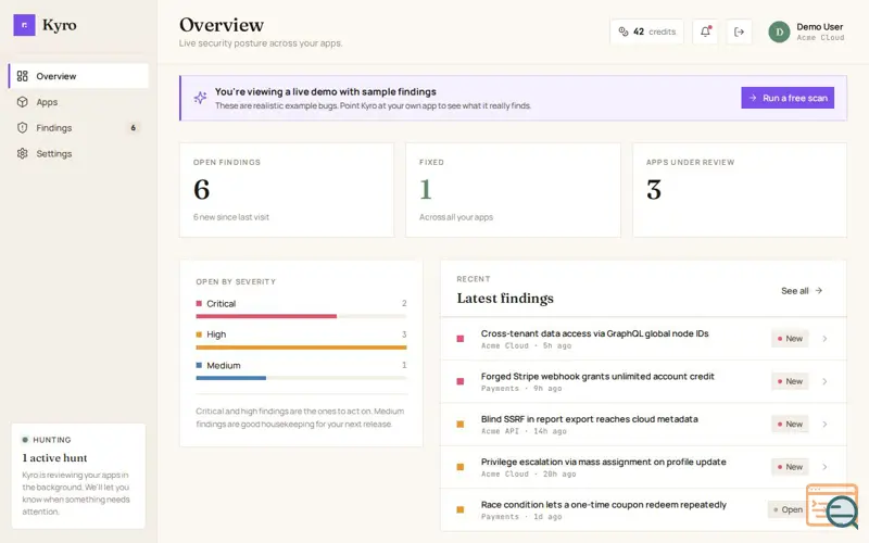 Screenshot of Kyro