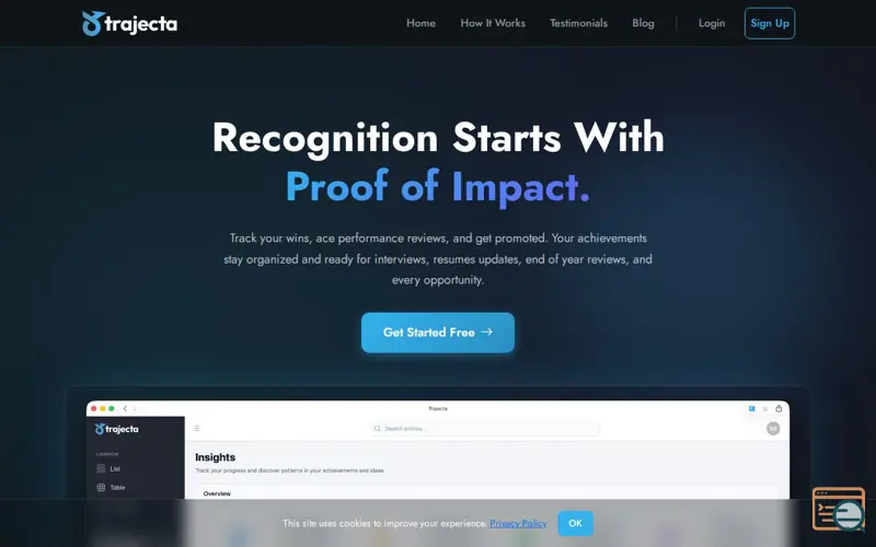Screenshot of Trajecta