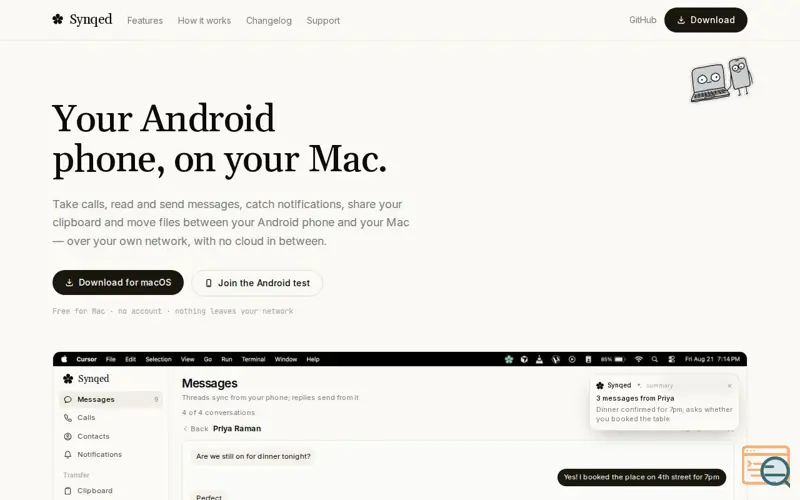 Screenshot of Synqed