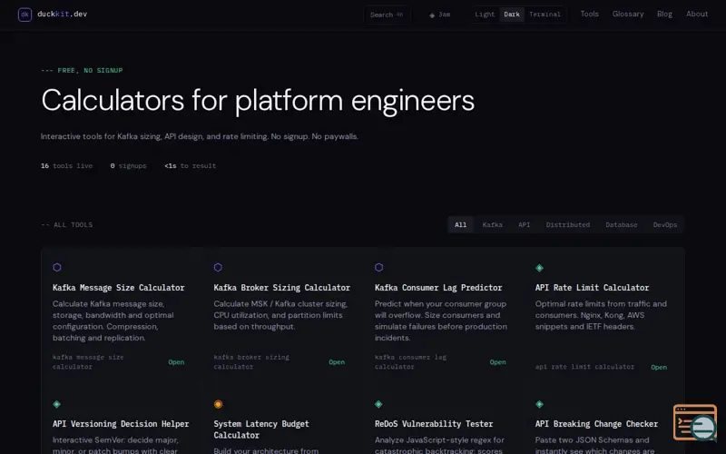 Screenshot of duckkit.dev