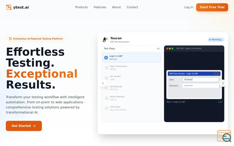 Screenshot of ytest.ai