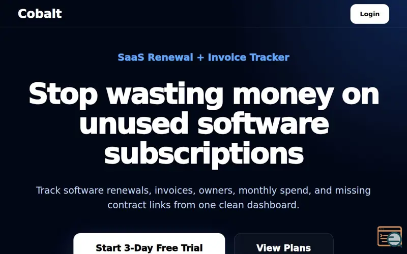 Screenshot of Cobalt Renewals