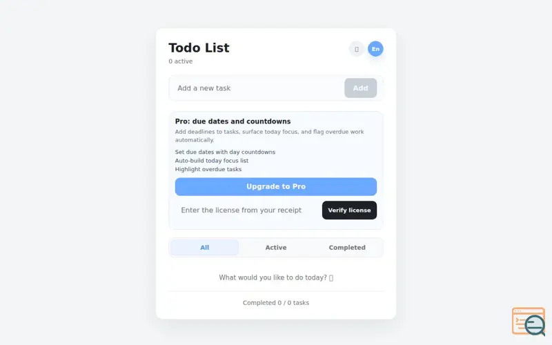 Screenshot of My Todo App Pro