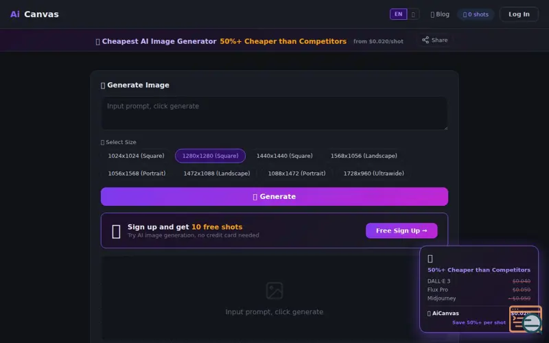 Screenshot of AiCanvas