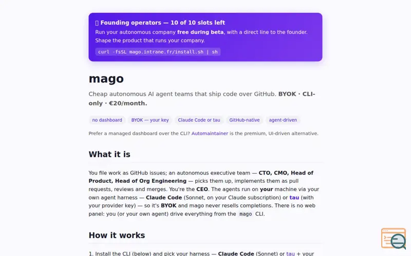 Screenshot of Mago