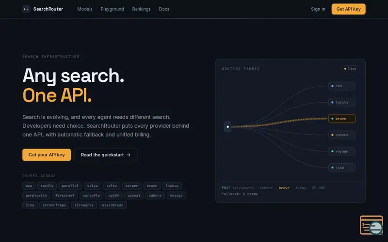 Screenshot of Any Search, One API