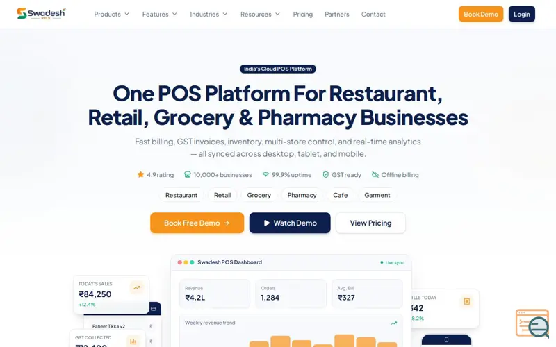 Screenshot of Swadesh POS