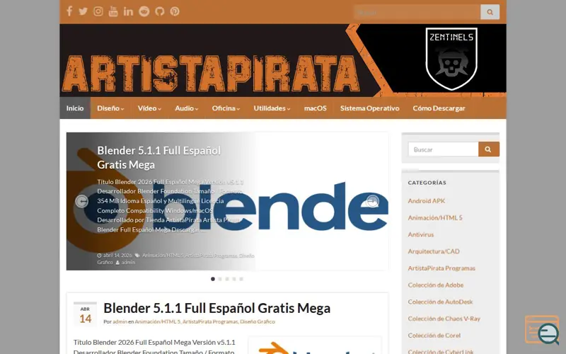 Screenshot of ArtistaPirata