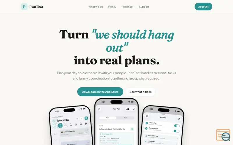 Screenshot of PlanThat