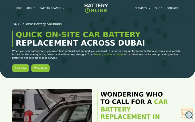 Screenshot of Battery Online