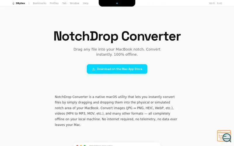 Screenshot of NotchDrop