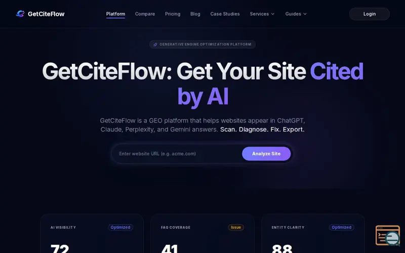 Screenshot of GetCiteFlow