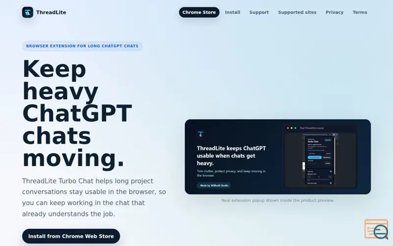Screenshot of ThreadLite Turbo Chat