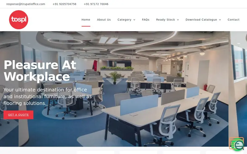 Screenshot of Tirupati Office Systems Pvt Ltd, a launch using Yoast