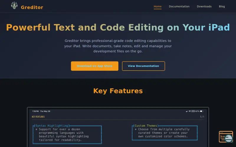 Screenshot of Greditor Code/Text Editor for iPad