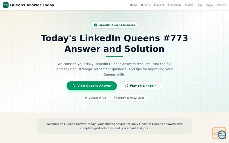 Screenshot of LinkedIn Queens 