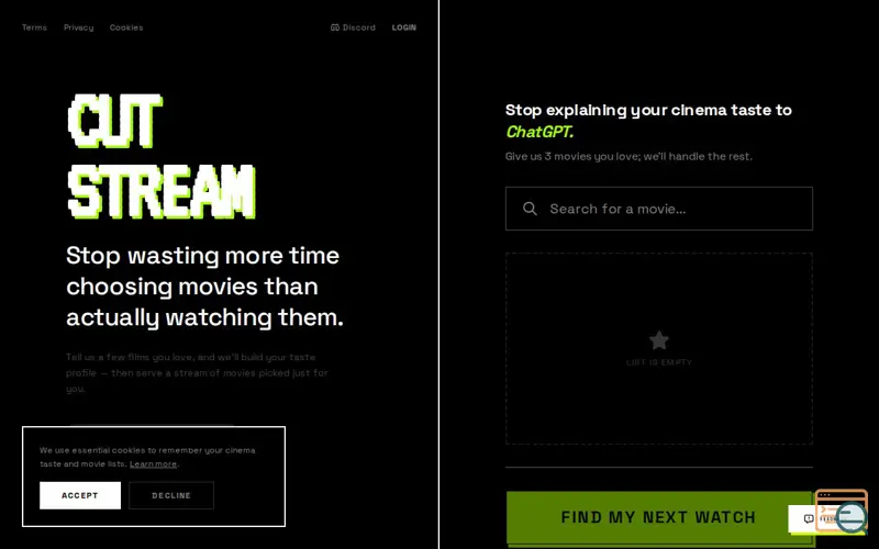 Screenshot of CutStream