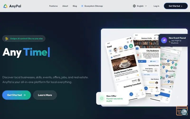 Screenshot of events.AnyPal.io 