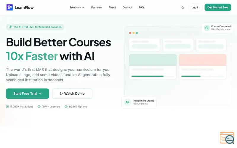 Screenshot of LearnFlow LMS