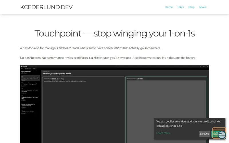 Screenshot of Touchpoint
