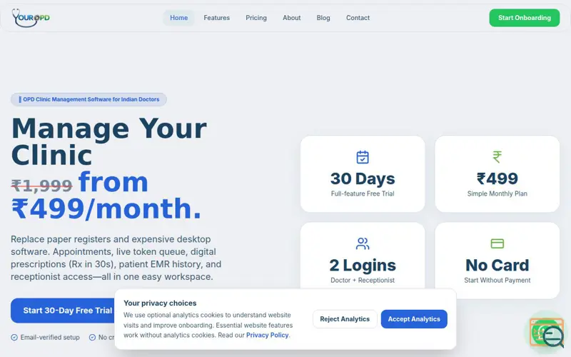Screenshot of YourOPD