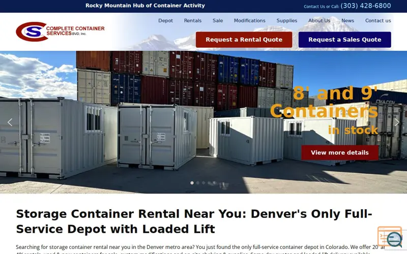 Screenshot of Complete Container Services