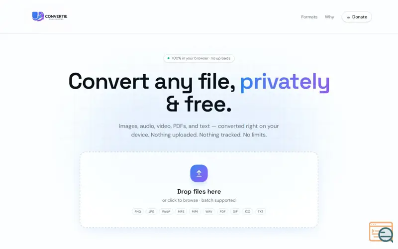 Screenshot of Convertie.org