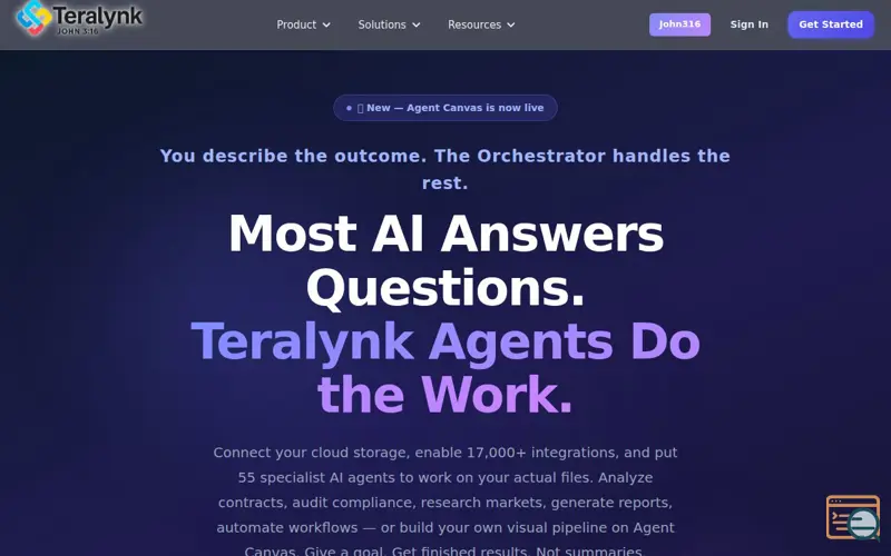 Screenshot of Teralynk