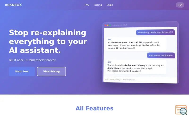 Screenshot of ASKNEOX