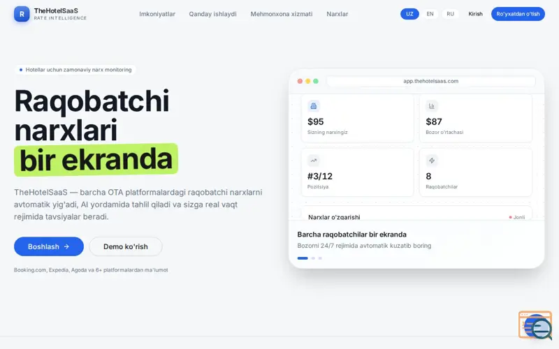 Screenshot of TheHotelSaaS