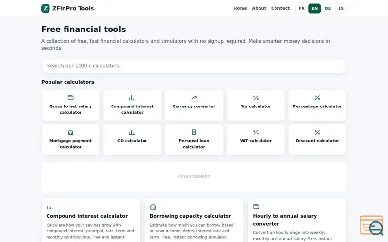 Screenshot of ZFinPro Tools