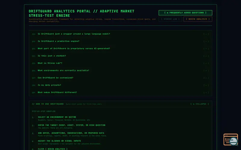 Screenshot of DriftGuard Audit Portal