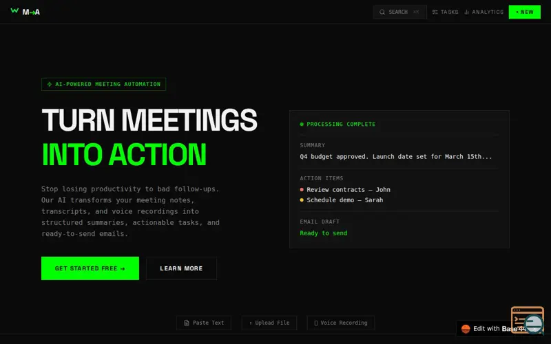Screenshot of MeetingIQ