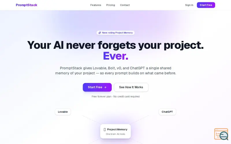 Screenshot of PromptStack