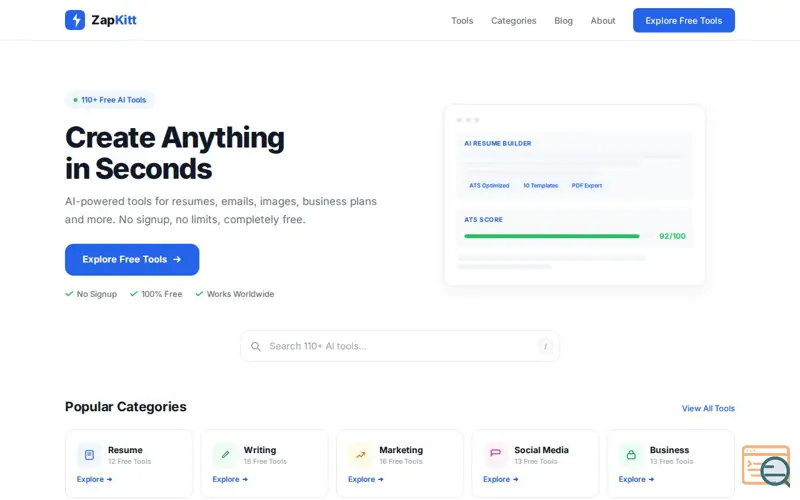 Screenshot of ZapKitt