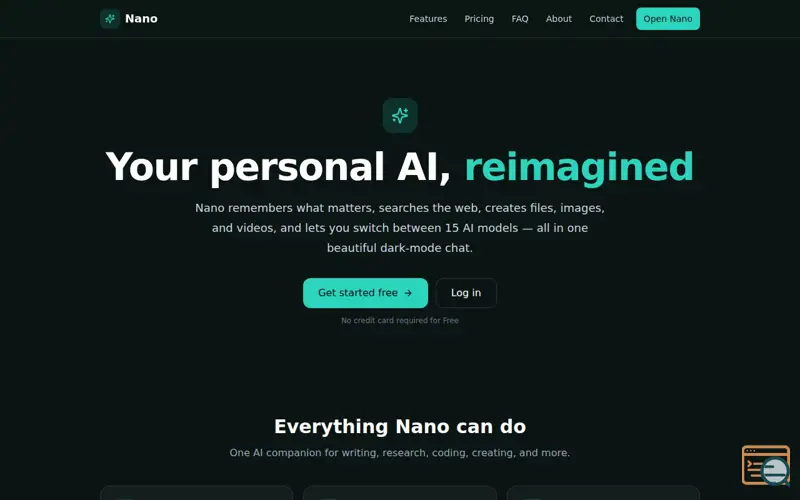 Screenshot of Nano AI
