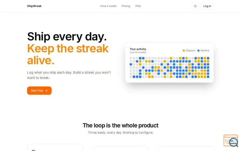 Screenshot of Shipstreak