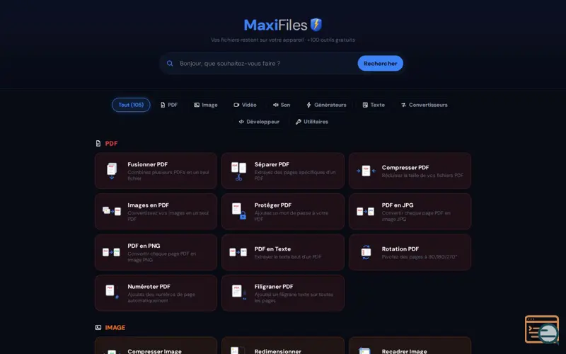 Screenshot of MaxiFiles