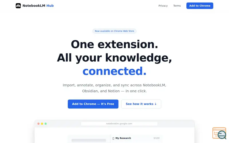Screenshot of NotebookLM Hub